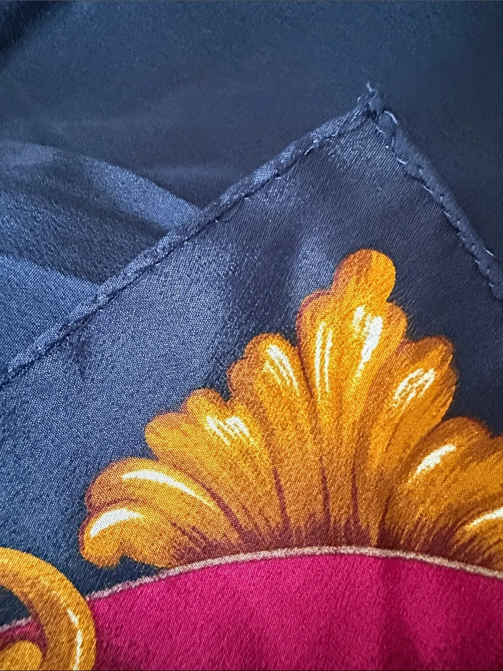 Liz Claiborne Navy Scarf with Multicolor Baroque Print